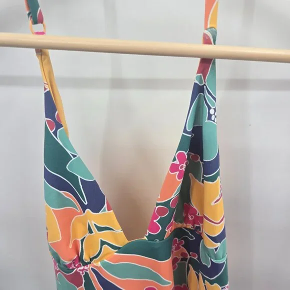 Marine Layer Yellow Tropical Plunge Reversible One Piece Swimsuit Medium NWOT - Picture 10 of 12